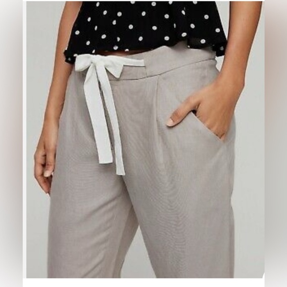 Aritzia Wilfred Allant Pant Cropped Gray Linen Trouser, Size 2 1746 - Picture 2 of 12